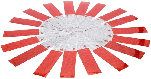 Vista 8 de Cinta reflectante, 2 x 12 x 20 unidades, cinta reflectante impermeable para exteriores, impermeable, para remolques, rojo/blanco autoadhesivo