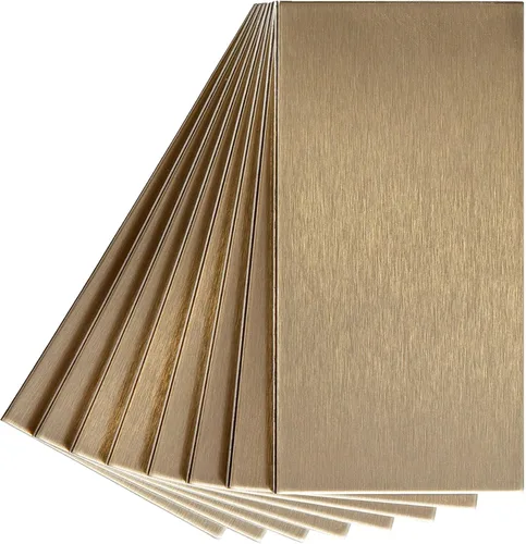 Vista 7 de Aspect azulejos autoadhesivos con acabado metálico y protector para salpicaduras para cocina y baño, 3 x 6 pulgadas.