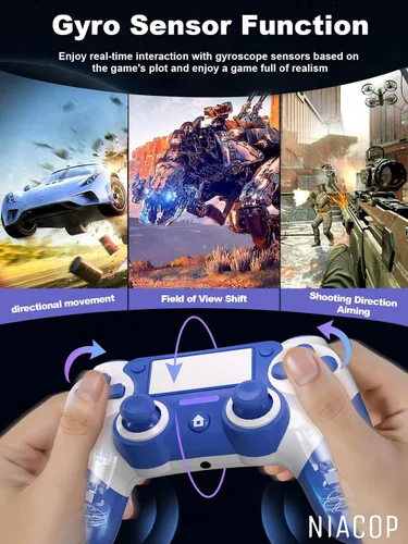 Vista 4 de Niacop Wireless Controller 2023 Latest Upgrade play-station 4 controller compatible P4 3ProSlimPC, P4 controller dual-shock 4 with Back button Dual