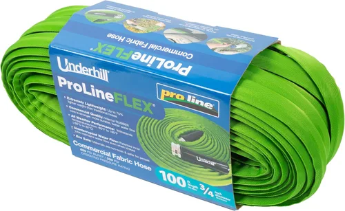 Vista 7 de ProLine - Manguera de agua de jardín de tela flexible, núcleo de goma, ligera, plegable, accesorios de extremo de aluminio, segura para agua