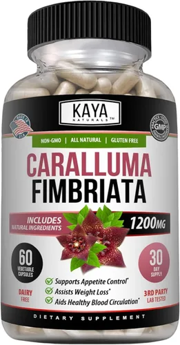 Vista 11 de Kaya Naturals - Suplemento Caralluma Fimbriata de 1200 mg de alta potencia Soporte de resistencia natural de máxima resistencia, cápsulas