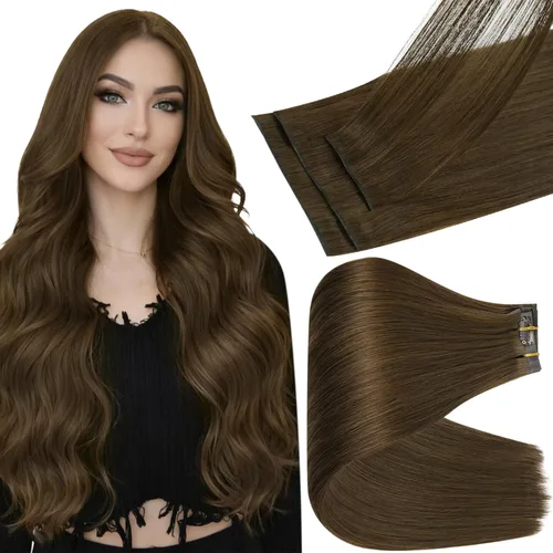 Vista 17 de Full Shine - Extensiones de cabello sin costuras con clip, color marrón oscuro