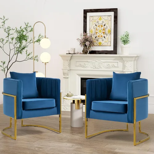 Vista 24 de X-VOLSPORT Silla decorativa de terciopelo, moderna, con forma de barril, para sala de estar/dormitorio/recepción de invitados, sillón de club