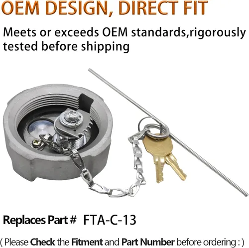 Vista 7 de Fokes Tapa de Combustible Diésel con Bloqueo de 2 3/8" Compatible con Freightliner M2 Camiones Semi de Caja Pequeños Tanque de Combustible, Tapa