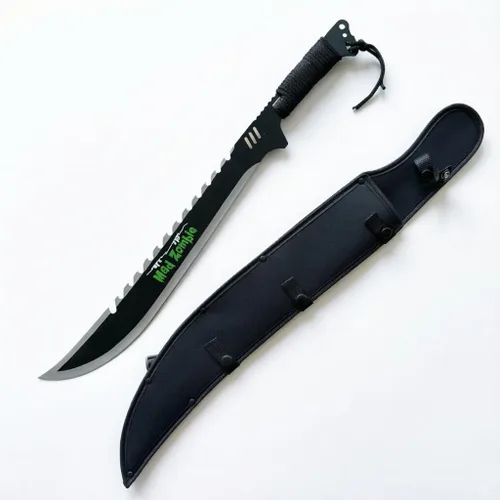 Vista 4 de Espada Ninja de acero inoxidable con vaina, cuchillo táctico de artes marciales para exteriores Rojo