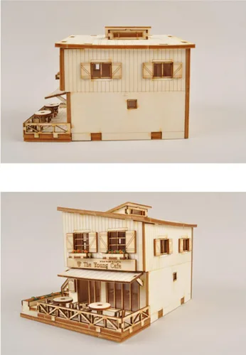 Vista 4 de Kit de modelo de madera de escritorio Cafe in House por Young Modeler