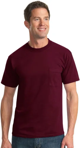 Vista 26 de Jerzees Camiseta pesada con cuello redondo y bolsillo en el pecho para hombre