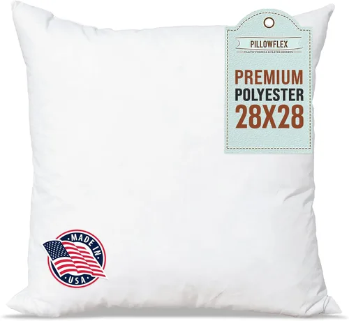 Vista 19 de Pillowflex almohada con inserto de goma espuma, relleno de poliéster, lavable a máquina Square Throw Form, Plush Loft, Cozy Comfort, Supportive