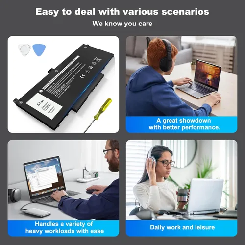 Vista 5 de 63WH - Batería para portátil RJ40G compatible con Dell Latitude 14 5420 Latitude 15 5520 Precision 15 3560 Series 075X16 0WK3F1 01K2CF WY9DX 0M3KCN