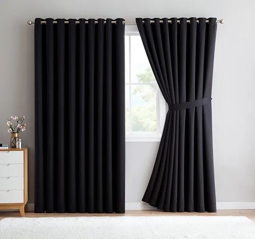 Vista 5 de Warm Home Designs Nicole 2 Extra Large Wall to Wall Curtains 108" x 99" Each with 2 Matching Tie-Backs. Great for Large Windows or as Room