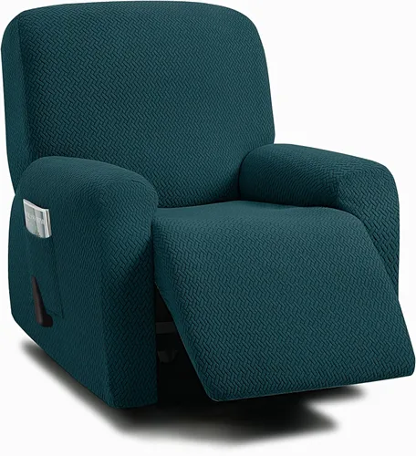 Vista 13 de ULTICOR Fundas jacquard para sofá reclinable de 8 piezas, fundas elásticas para sofá reclinable de 3 cojines, gruesas, suaves y lavables (estilo 3)