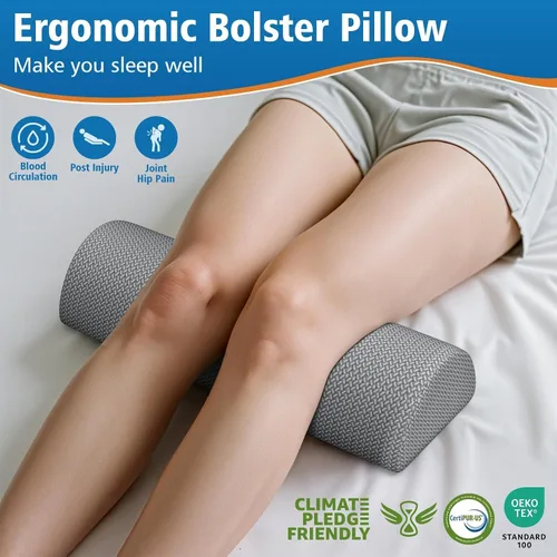 Vista 3 de Almohada grande de rodilla para dormir de lado, almohada de espuma viscoelástica de media luna para piernas, almohada de elevación de cuña de diseño
