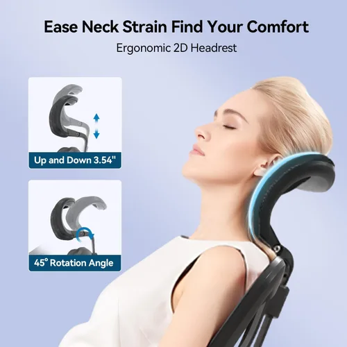 Vista 6 de SIHOO Silla de oficina ergonómica M57, silla de escritorio con respaldo de Negro