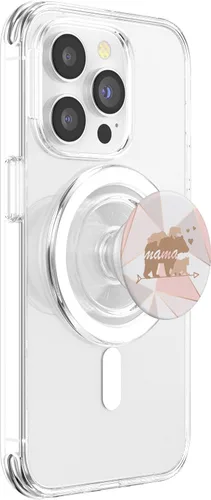 Vista 3 de Mama Bear 3 Cubs Riding Back Lindo accesorio celular para mujer, regalos PopSockets MagSafe PopGrip para iPhone