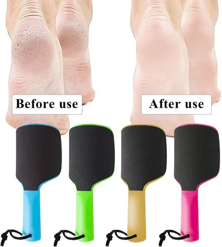 Vista 4 de Haploon 4 piezas de limas curvadas en forma de U para pies y callos para pies, limpiador colosal de doble cara, raspa y removedor de callos