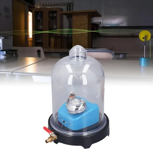 Vista 5 de Tarro de vacío con base, cámara de vacío, tarro de plástico de laboratorio Física de sonido Herramienta científica experimental para experimento