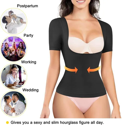 Vista 4 de BRABIC Fajas moldeadoras para mujer, con control de abdomen, básicas, de compresión, para adelgazar el cuerpo