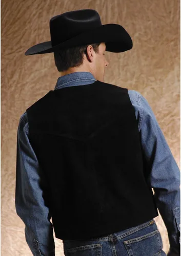 Vista 2 de Roper Chaleco de gamuza para hombre, Negro