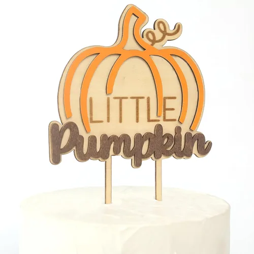 Vista 9 de BOOMPA Decoración para pastel de primer cumpleaños de la temporada de otoño, accesorios de pastel de calabaza dulce – Decoración de madera para baby