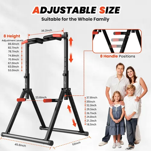 Vista 2 de DOBESTS Power Tower Pull Up Bar Free Standing, Foldable Pull Up Station