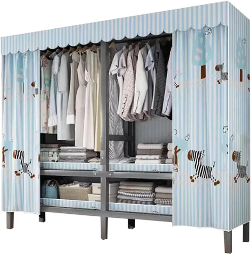 Vista 12 de large closets Folding Clothes Closet Metal Iron Wardrobe Closet Portable Closets for Hanging Clothes Easy to Assemble Saves Space Closet Space-saving