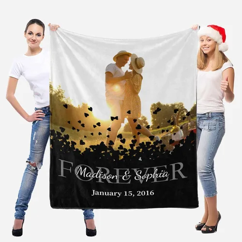 Vista 7 de D-Story Mantas personalizadas con fotos, regalos personalizados para parejas, regalos de aniversario y cumpleaños para esposa, marido, novia, novio