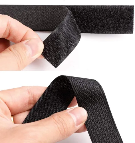 Vista 3 de Cinta de tela de nailon para coser de 1 pulgada de ancho x 32.8 ft de largo, color negro
