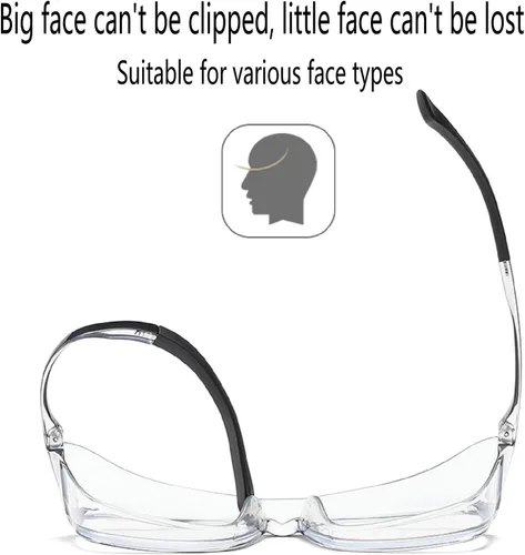 Vista 8 de willochra Paquete de 2 gafas de seguridad antivaho con protección lateral, bloqueo de luz azul, cómodas gafas de laboratorio transparentes