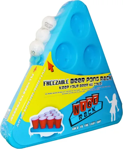 Vista 3 de GoPong N-Ice Rack - Juego de estante de cerveza congelable, incluye 2 estantes, 3 bolas y reglas