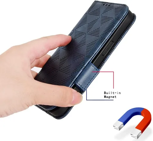 Vista 5 de Funda compatible con Xiaomi Poco X3 GT, tarjetero, compatible con Redmi Note 10 Pro (China) 5G de piel sintética con cierre magnético, color azul