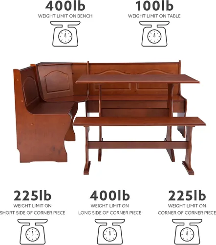 Vista 21 de Linon Rincón de cocina Chelsea Walnut Nuez