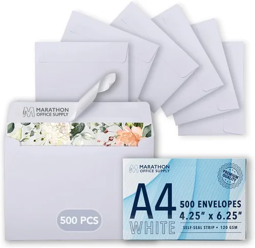 Vista 20 de MOS — Sobres de Papel Kraft A1 de 3.6 x 5.1 Pulgadas, Paquete de 100 — Sobres de Invitación Autoadhesivos Marrones de Peso Pesado para RSVP