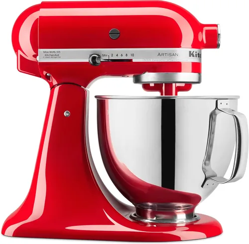 Vista 11 de KitchenAid Artisan Series Batidora de Pie con Cabezal Inclinable de 5 Cuartos con Escudo Vertedor KSM150PS, Crema de Almendra