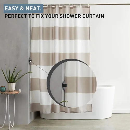 Vista 5 de Kitosun Clips adhesivos para cortina de ducha – Protectores de salpicaduras de agua para ducha de baño sujetan el forro de ducha para mantener