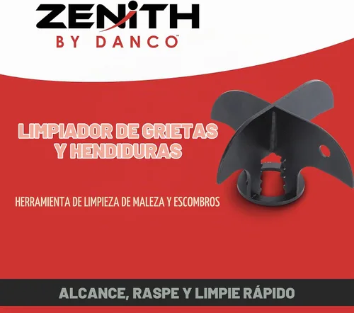 Vista 2 de Zenith by Danco - Limpiador de grietas y hendiduras, herramienta de limpieza de hendiduras y hendiduras (12027A)