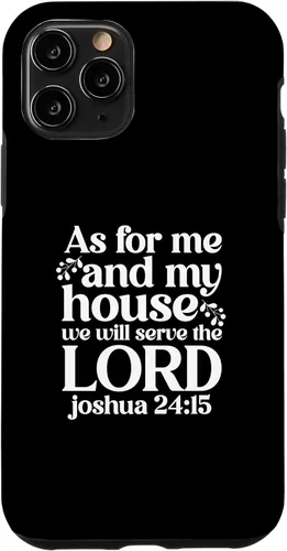 Vista 10 de iPhone 13 Pro Max As For Me and My House We Will Serve The Lord Bible Verse Case