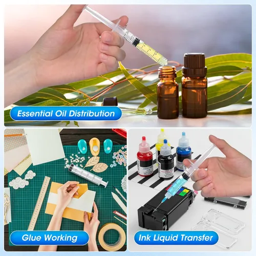Vista 5 de Jeringa Luer Lock de 1 ml para Líquidos, Jeringa con Tapa, Paquete de 30 Unidades Envueltas Individualmente