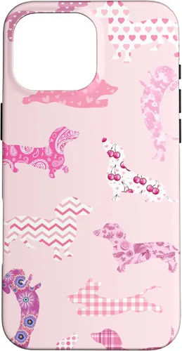 Vista 17 de Funda para iPhone 11 rosa boho Dachshund Doxie