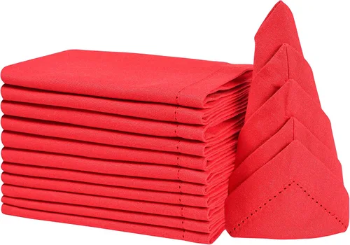 Vista 10 de Juego de 12 servilletas de tela con vainica, servilletas de tela, servilletas de algodón lavables, servilletas de algodón lavables, servilletas
