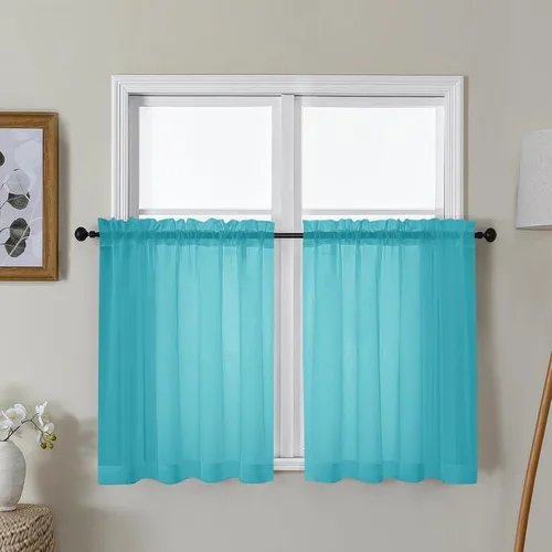 Vista 100 de Gwine Cortinas transparentes negras de 108 pulgadas de largo Negro