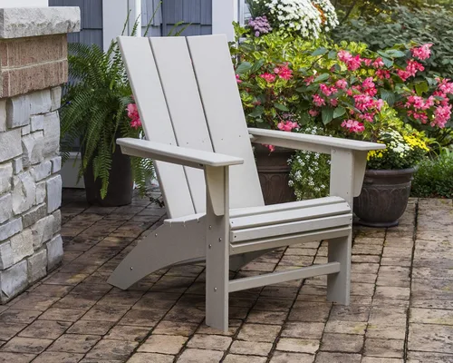 Vista 2 de POLYWOOD Silla Adirondack moderna Curveback Negro