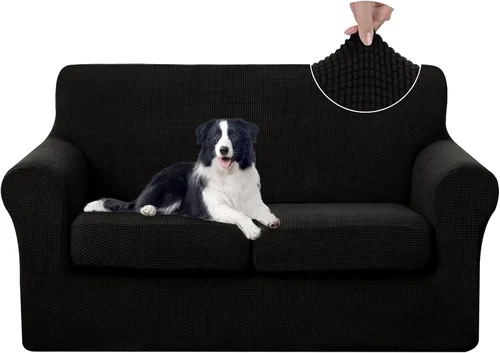 Vista 23 de U-NICE HOME Funda elástica para sofá de 3 piezas, funda de sofá lavable con cojín de asiento individual para sofá de 2 cojines, apta para mascotas