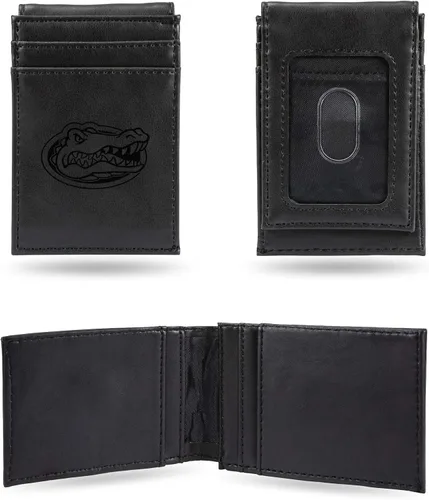 Vista 128 de Cartera de bolsillo frontal grabada con láser NCAA - Compacta/Cómoda/Delgada