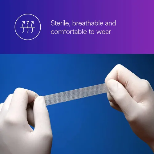 Vista 2 de 3M Skin Closure Strip Steri-Strip 1/2 X 2" Material no tejido Reforzado Tira Blanca (#R1549, Vendido Por Caja)