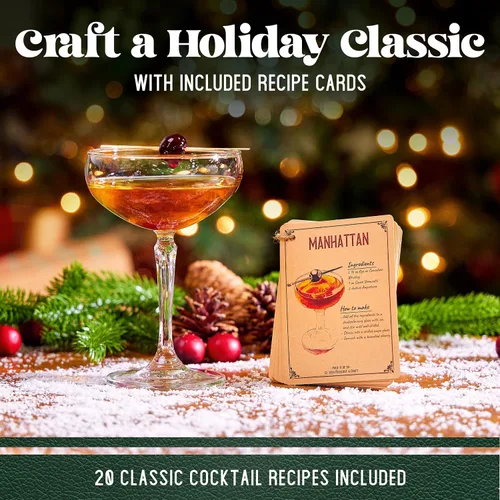 Vista 5 de Mixology & Craft Boston - Juego de coctelera con martini pesado, juego de coctelera incluye colador y jigger japonés, gran juego de barra de regalo