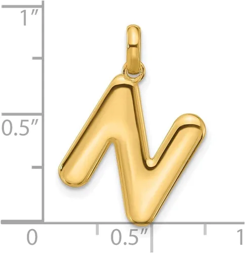 Vista 4 de Diamond2Deal Colgante de oro amarillo de 14 quilates con letra inicial del alfabeto (A a Z), regalo de joyería fina para mujer