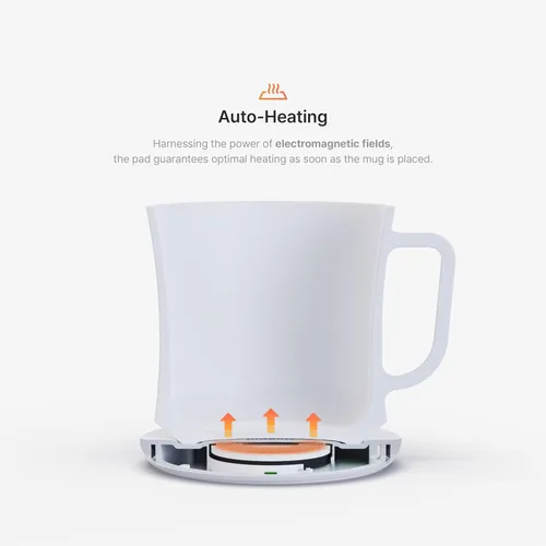 Vista 11 de Smug Mug Warmer V2 Taza de control de temperatura premium y base de calefacción Calentamiento inteligente de 131.0 °F (131 °F) 1 año