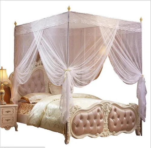 Vista 6 de cortina para cama de 4 esquinas, diseño de princesa
