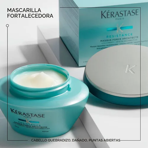 Vista 2 de Kerastase Resistance Force Architecte Mascarilla para el cabello Mascarilla reconstructora Fortalece el cabello y evita la rotura Con