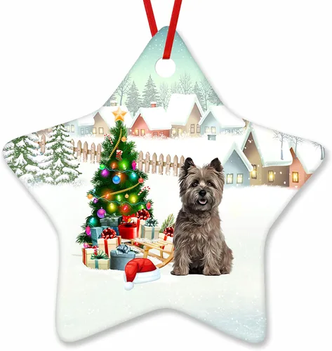 Vista 144 de Prezzy Airedale Terrier - Adorno para decoración de árbol de Navidad, regalos lindos para amantes de los perros, para familiares y amigos, nuevo